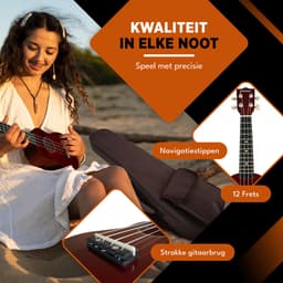 Finesse Ukelele - Starterset - 21" - Ukulele - Kind - Muziekinstrument - Bordeaux — thumbnail 2