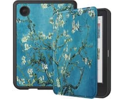 e-Reader Hoesje Leather Book Case met Wake/Sleep-functie - Kobo Clara Colour / Clara BW Hoesje - Bloesem