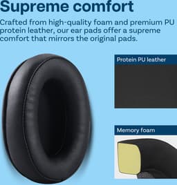 Vervangende Oorkussens voor HyperX Cloud Stinger/Cloud Flight/CloudX/Cloud II/Cloud III/Cloud Alpha/Cloud Core/Mix Hoofdtelefoons van MMOBIEL – Memory Foam, Protein PU Koptelefoon Oorkussens – Zwart — thumbnail 3