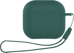 ShieldCase Siliconen Hoesje met Koordje Geschikt voor Airpods 4 - Siliconen Case voor Apple Airpods 4 Case Hoesje - Donkergroen — thumbnail 1
