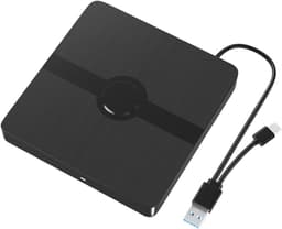 Externe dvd-brander en -lezer met USB 3.0- en USB-C-interface; dvd-speler geschikt voor laptops en desktops. — thumbnail 1