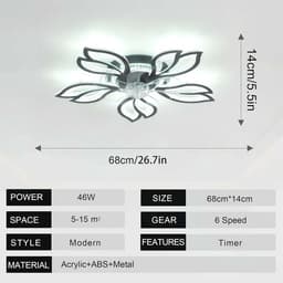 Moderne Plafondventilator met Dimbare LED-Verlichting en Afstandsbediening — thumbnail 4