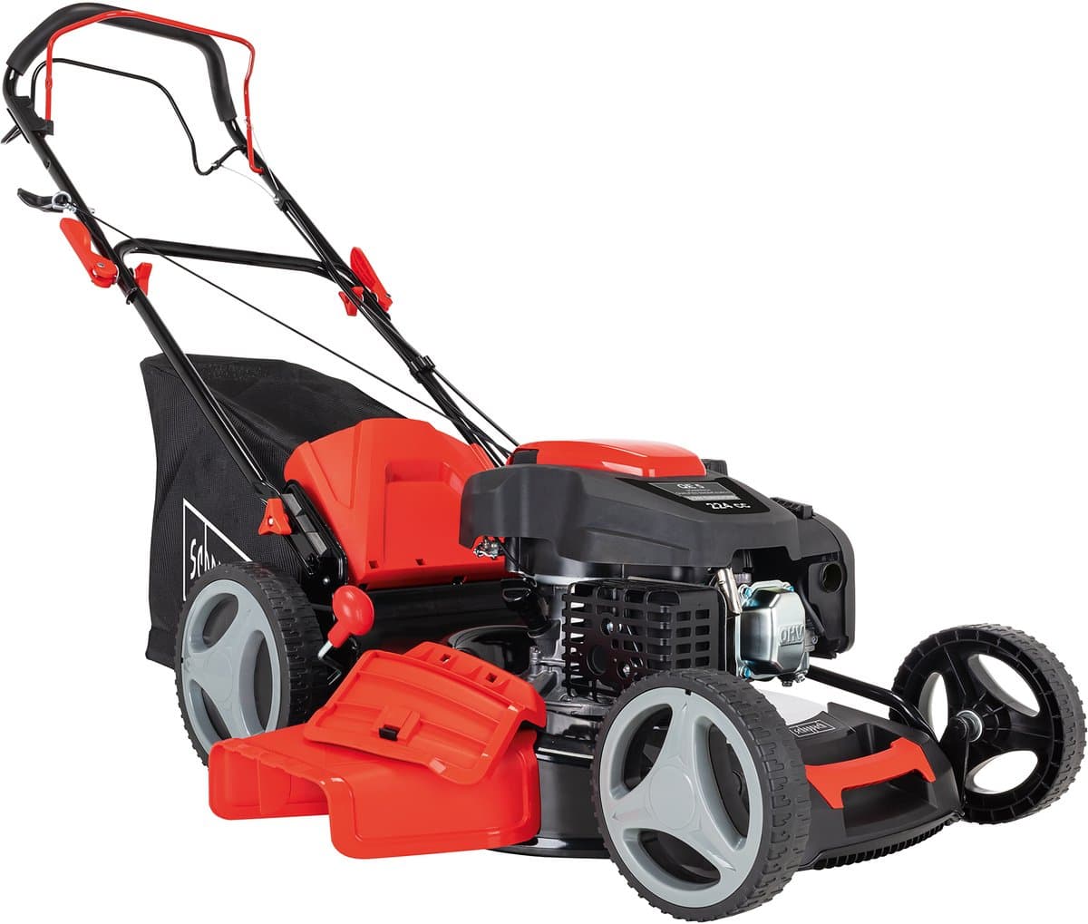 Scheppach Grasmaaier Benzine MS225-53 - Zelfrijdend - Mulchfunctie - 53cm maaibreedte - 4-takt - 224cc - 6pk - Voor tuinen tot 1800m² - met 65L opvangbak — afbeelding 1