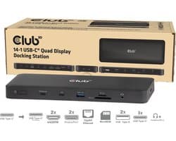 Club 3D Club 3D 14-in-1 USB-C® Quad Display Dockingstation – 4 Schermen & 100W Snelladen