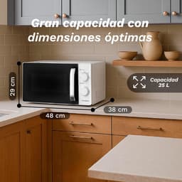 Eenvoudige Magnetron Zonder Grill 25 Liter 850W Met Ontdooifunctie — thumbnail 4