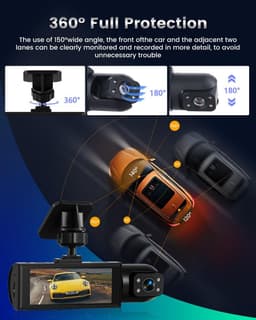 Dual Dashcam met 1080p Full HD en Interne Camera voor Volledige Bescherming — thumbnail 4