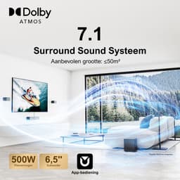 ULTIMEA Poseidon D80 Boom - 7.1 Soundbar voor tv - met Dolby Atmos Soundbar - Draadloze Subwoofer & 4 Surround Speakers - Zwart — thumbnail 3