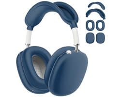 Shieldcase Beschermset geschikt voor Apple Airpods Max 1/2 - Siliconen covers / bescherming - 4 delige set - Hoofdband cover - Oorkap Beschermers & Reishoes - 4 in 1 set - Donkerblauw