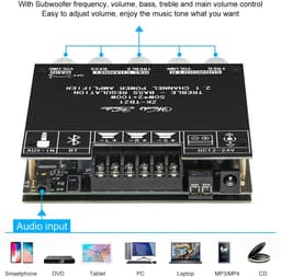 Bluetooth 2.1 Hifi Stereo Audio Versterker Module Klasse D - 2x50W + 100W Subwoofer Eindversterker Bord — thumbnail 2