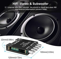 Bluetooth 2.1 Hifi Stereo Audio Versterker Module Klasse D - 2x50W + 100W Subwoofer Eindversterker Bord — thumbnail 4