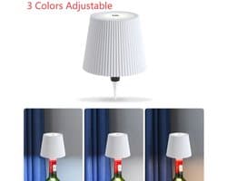 Draadloze wijnfleslamp, decoratieve LED-verlichting, oplaadbaar, aanraakgevoelig, 3 kleurtemperaturen beschikbaar, geschikt voor slaapkamers, eetkamers, bars - USB oplaadbare wijnfles tafellamp, dimbaar nachtlampje (wit).