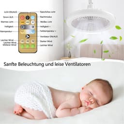 Plafondventilator met Verlichting en Afstandsbediening - Stijlvolle Ventilatorlamp — thumbnail 2