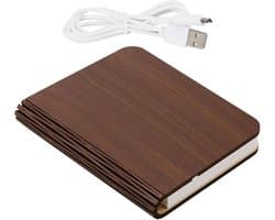 Houten Boekenlamp LED Sfeerverlichting Opvouwbaar Nachtlampje met 3 Lichtmodi