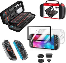 OneGamer - Geschikt voor Nintendo Switch 2 Case - Accessoires 7 in 1 - Beschermhoes – Opbergtas - Screenprotector – Zwart — thumbnail 1