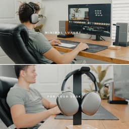 Hoofdtelefoon Standaard Walnoot - Houten Headset Houder — thumbnail 2
