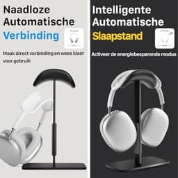 Hoofdtelefoonstandaard met Slaapmodus - Aluminium met Siliconen Kussen, Gaming Accessoire voor Bureau - Zwart — thumbnail 2