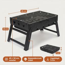 Lomera Opvouwbare BBQ - Draagbare BBQ - Houtskool BBQ - Camping BBQ - Tafel BBQ - Mini BBQ - Reis BBQ - Reisgrill - Koffer BBQ - Festival BBQ — thumbnail 2