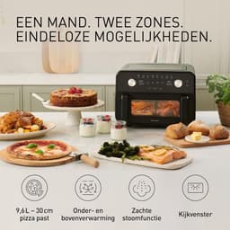 Luchtfriteuse XL - Crispy Friteuse - Gezond Koken - Dubbele Zone Flex - 96 Liter - Zwart — thumbnail 5