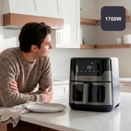 Heteluchtfriteuse - Airfryer XXL - Gezond Koken - Digitaal Touchscreen - 8-9 Personen - Zwart — thumbnail 3