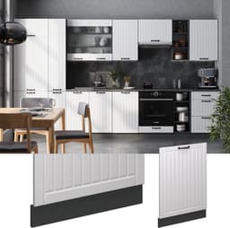 Vaatwasser Frontpaneel - Keuken Paneel - Keuken Afwerking - Zonder Werkblad - 60 cm Breed - Wit Landhuis — thumbnail 1