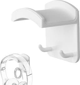Hoofdtelefoonhouder - Headset Haak - Opslag en Toegang - 2-in-1 Wand Bureau - 7.7 x 7 x 5.5 cm - Wit — thumbnail 1