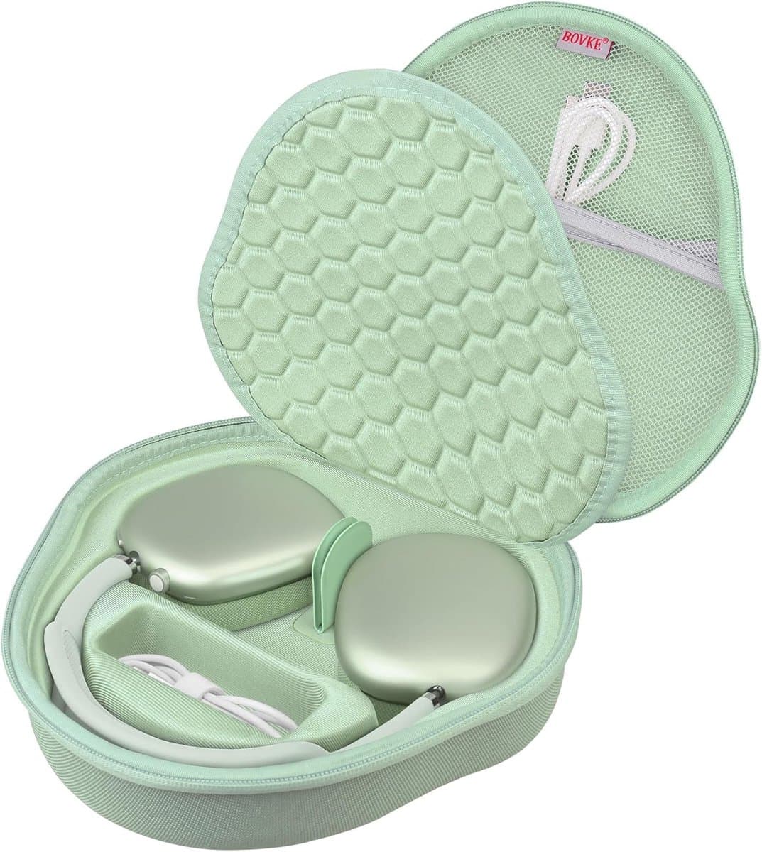 Koptelefoon Draagtas - Opbergcase Hoes - Reizen Bescherming - Slaapstand Functie - 22.5x6.9x23.9cm - Groen — afbeelding 1