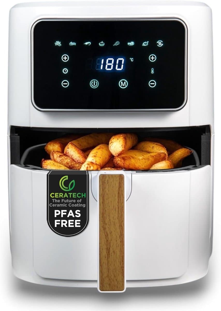 Heteluchtfriteuse - Airfryer - Gezond Koken - Keramische Coating - 6.9 Liter - Wit — afbeelding 1