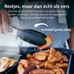 Philips Airfryer 5000-serie Megabasket Met Stoomfunctie – NA565/02 – Enkele mand óf Dubbele Mand - SteamClean – 9,5L – Tot 8 Personen – Inclusief Tang — thumbnail 13