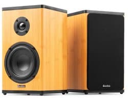 Draadloze speakers - Audizio BS20 speakerset - Luidspreker boxen met Bluetooth - Oplaadbare accu - Bamboe