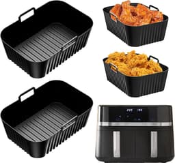 2 Stuks Siliconen Vorm voor Heteluchtfriteuse Accessoires, Herbruikbaar Dual Zone — thumbnail 1