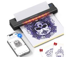 A41 Draadloze Tattoo Printer Thermische Stencil Printer Portable met App Inclusief 10 Stuks Transferpapier voor Artiesten