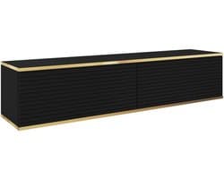 TV Meubel - Dressoir Media - Woonkamer Inrichting - Wandmontage Mogelijk - 135 cm Breed - Zwart