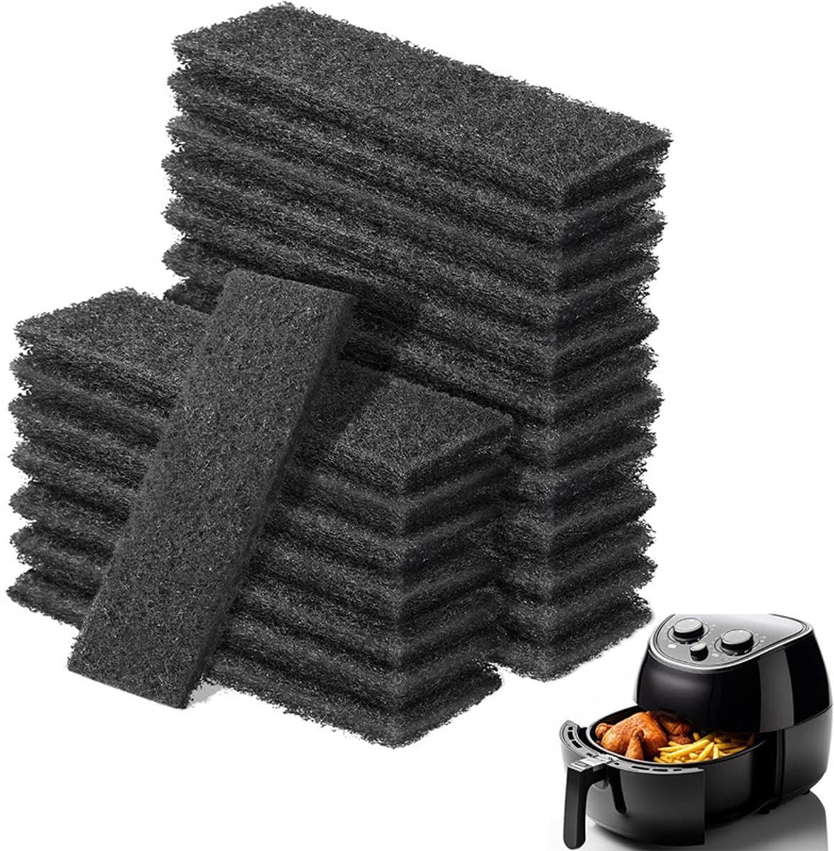 Geschikt voor de Instant Vortex 6QT Airfryer – Vervangend geurfilter (katoen) – 20-pack（zwart） — afbeelding 1