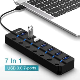 USB 3.0 Splitter 7 Poorts met 5V/2A Adapter en Individuele Aan/Uit-schakelaar — thumbnail 5