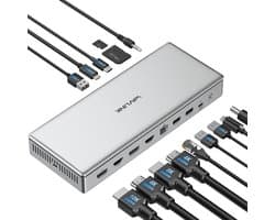 USB C Premium Dockingstation met 10K Video, Dubbele 8K en Quad 4K Ondersteuning, 100W Power Delivery