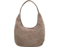 Hide & Stitches Brazos Schoudertas - Buidel - Hobo - Tas - Suede - Leer - Shopper - Leren Dames Tas - Taupe