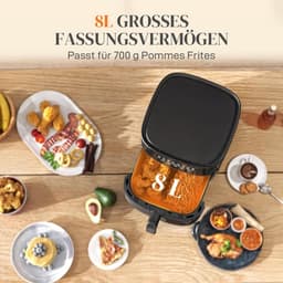 Grote heteluchtfriteuse 8L met 8 programma's en 1700W - Gezond Frituren — thumbnail 4