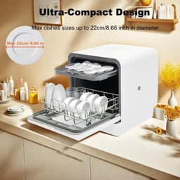 Mini vaatwasser - Kleine afwasmachine - 5 programma's - Energieklasse D - Servies — thumbnail 9