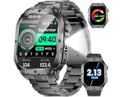 Groot AMOLED Smartwatch voor Heren met Lange Batterijduur en 5 ATM Waterdichtheid