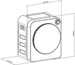 Elektrische Wasdroger - Compacte Droger - Snel Kleding Drogen - Instelbare Droogtijd - 46 x 495 x 595 cm - Zwart/Wit — thumbnail 6