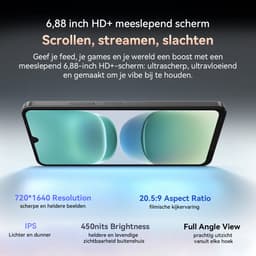 OSCAL TIGER 8 Smartphone - Gemini AI 2.0 - 24GB RAM - 128GB ROM - 6.88 Inch - 5000mAh - Android 15 Smartphone - 5G Dual SIM - GPS - NFC - Blauw — thumbnail 3