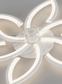 6 Sterren Plafondlamp Met Ventilator - Wit - Met Afstandsbediening - Smart lamp - Dimbaar Met App - 6 Standen Ventilator - Woonkamerlamp - Moderne lamp - Plafoniere — thumbnail 3