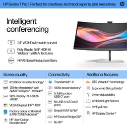HP Series 7 Pro Serie 7 Pro 34 inch WQHD Conferencing Monitor - 734pm — thumbnail 5