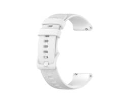 Qelus Wit 20mm Universele Siliconen Horlogebandje - Snelsluiting, Waterdicht, RVS Gesp - Verstelbare - Passend voor Pols 130-220mm - Voor Smartwatch & Traditioneel Horloge