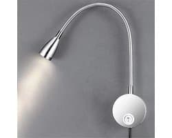 Leeslamp, 360° flexibele LED-wandlamp Leeslamp Wit Warm 3000K Aluminium Leeslamp