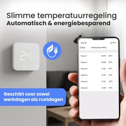Nince Slimme Thermostaat - Wifi & Draadloos - Voor CV, Vloerverwarming & Radiatoren - Met App & Dagprogramma - Wit — thumbnail 4