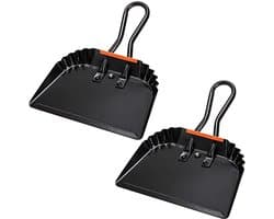 Set van 2 zwarte metalen stofpannen van 30 cm - ideale handstofzuiger voor binnen en buiten