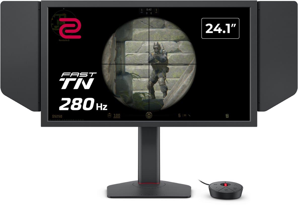 BenQ Zowie XL2540X+ Gaming Monitor 280Hz - XL Setting to Share - Black Equalizer - Color Vibrance - S Switch - Zeer snel eSports beeldscherm - 24 inch - inclusief schaduwkappen — afbeelding 1