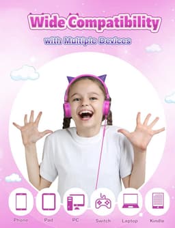Koptelefoon kinderen met draad - Kinderkoptelefoon - Bedrade hoofdtelefoon - Veilig volume - School - Tablet - Laptop - Reizen - Muziek luisteren — thumbnail 3