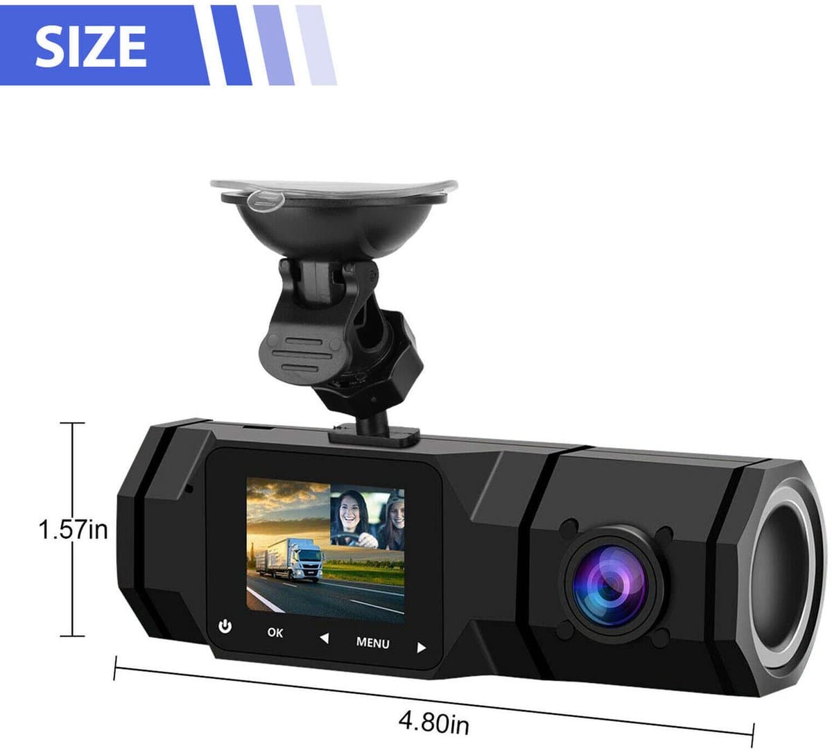 1080P Dual Camera Infrarood Nachtzicht Auto Dash Cam — afbeelding 1